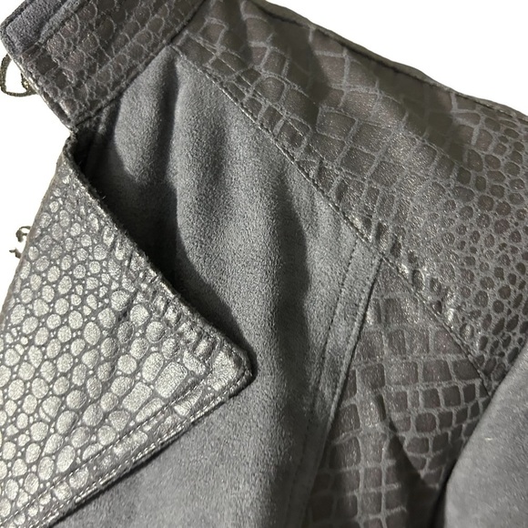 Studio Works Suede Snakeskin Print Full ZIP Jacket Sz 10 - Picture 4 of 11